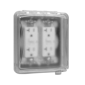 Hubbell Electrical MM1410 Series Weatherproof Outlet Box Covers Polycarbonate 2 Gang Clear