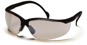Pyramex Venture II® Series Glasses Anti-scratch Indoor/Outdoor Mirror Black