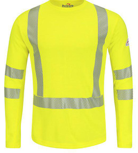 Workwear Outfitters Bulwark FR High Vis Reflective Lightweight Shirts 2XL High Vis Lime Yellow Mens