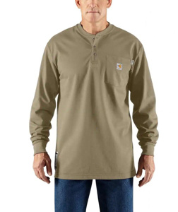 BSE Kits - Carhartt FR Force® Henleys - IBEW & TEP Logos Mens Large Khaki 8.9 cal/cm2