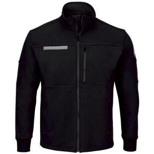 Bulwark Mens Flame Resistant Zip Front Fleece Jackets Black Large 17 cal/cm2