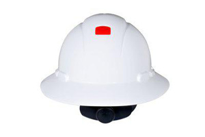 3M H-800 Series Full Brim Hard Hats One Size Fits Most 4 Point Ratchet Reflective/White
