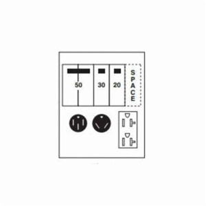 ABB Midwest Electric Unmetered Surface Power Outlets (1) 14-50R, (1) TT-30R, (1) 5-20R2 100 A 120/240 VAC