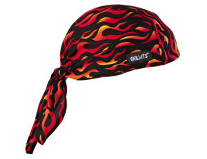 Ergodyne Chill-Its® 6615 Series High Performance Dew Rags Graphic - Flames Elastic, Hi Cool®, Terry Cloth