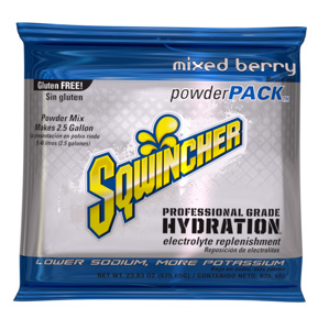 Sqwincher Powder Packs Mixed Berry 2-1/2 gal 32 Per Case