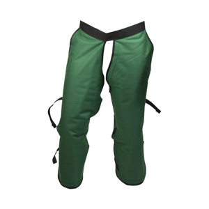 PGI Chainsaw Safety Chaps One size fits 32- 46 in waist Nylon (Urethane-coated), Para-aramid Green