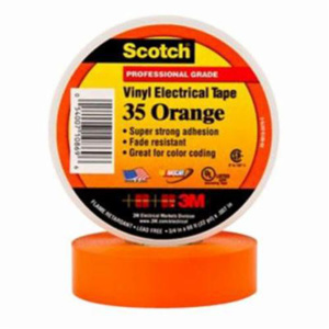 3M Scotch® 35 Series Color Coding Vinyl Electrical Tape Orange PVC 0.75 in 66 ft