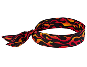 Ergodyne Chill-Its® 6700 Evaporative Cooling Bandanas One Size Fits Most Graphic - Flames Polymer