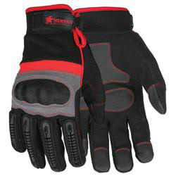 MCR Safety Multi-task Synthetic Leather Palm Gloves 2XL Synthetic Leather Black/Red