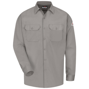 Workwear Outfitters Bulwark EXCEL FR® Midweight Button Work Shirts 6XL Tall Gray Mens