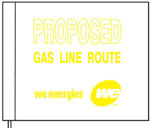 Blackburn Contractor Marking Flags White Proposed Gas Line Route