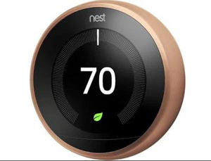 Nest Learning Series Heat/Cool - Self-learning Electronic Wall Thermostat - Wi-Fi 24 V Copper