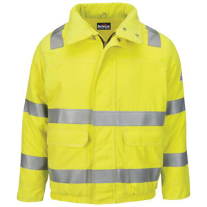 Workwear Outfitters Bulwark FR High Vis Reflective Lined Lightweight Loose Fit Bomber Jackets 2XL High Vis Yellow Type R, Class 3 Mens