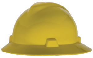 MSA V-Gard® Fas-Trac® Front Brim Hard Hats 6-1/2 - 8 in 4 Point Ratchet Yellow