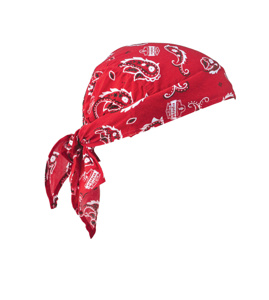 Ergodyne Chill-Its® 6710CT Series Evaporative Cooling Triangle Hats with Towel Graphic - Red Western Polyvinyl Alcohol (PVA)