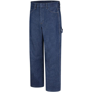 Workwear Outfitters Bulwark EXCEL FR® Heavyweight Relaxed Boot Cut Dungaree Jeans 50 x 38 Dark Blue Mens