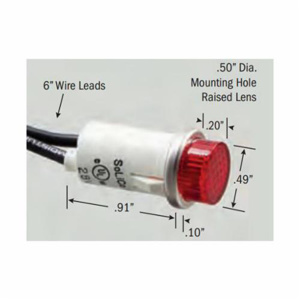 Selecta Products Raised Lens Indicator Lights Neon Red