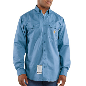 Carhartt FR Classic Button Work Shirts Medium Medium Blue Mens