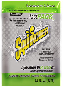 Sqwincher Fast Packs® Zero Calorie Liquid Concentrates Lemon Lime 200 Servings, 6 oz Per Serving 50 Packs Per Box, 4 Boxes Per Case