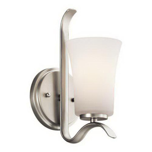 Kichler Armida Series Wall Sconces Incandescent Frosted Glass Brushed Nickel