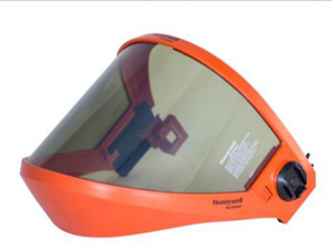 Honeywell Salisbury PrismShield™ Series AR Weight Balancing Face Shield and North Zone Hard Hat Bronze Tint Anti-fog, Anti-scratch Polycarbonate