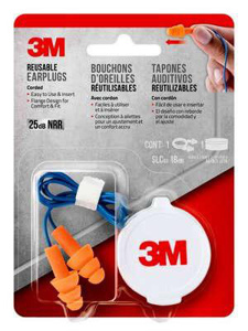3M Corded Reusable Ear Plugs Corded 25
