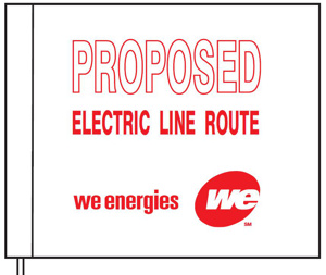 Blackburn Contractor Marking Flags White Proposed Electric Line Route