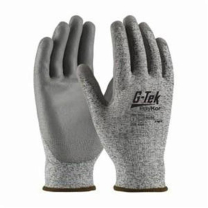 PIP 16-150 G-Tek® PolyKor® Flat Grip Gloves Large Gray Abrasion 4, Cut A2 PolyKor™