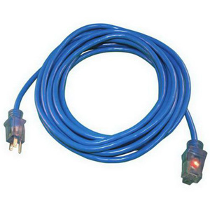 Century Wire & Cable Pro Style SJTW Extension Cord With Lighted End 12 AWG 100 ft Blue