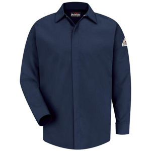 Workwear Outfitters Bulwark FR Midweight Concealed Gripper Work Shirts 2XL Navy Mens