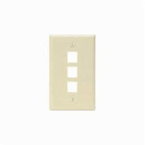 Leviton Standard Multimedia Faceplates 1 Gang 3 Port Almond High-Impact Plastic Box