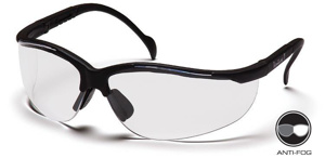 Pyramex Venture II® Series Glasses Anti-fog, Anti-scratch Clear Black