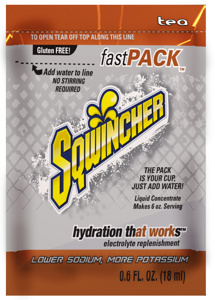 Sqwincher Fast Packs® Zero Calorie Liquid Concentrates Tea 200 Servings, 6 oz Per Serving 50 Packs Per Box, 4 Boxes Per Case
