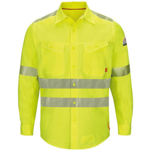 Kits - Workwear Outfitters Bulwark FR iQ Series® High Vis Reflective Relaxed Button Work Shirts - Chapman <em class="search-results-highlight">Logo</em> 5XL High Vis Lime Yellow Mens