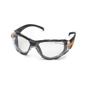 Elvex Go-Specs™ Foam Lined Safety Glasses Clear Black/Orange