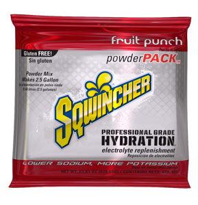 Sqwincher Powder Packs Fruit Punch 2-1/2 gal 32 Per Case