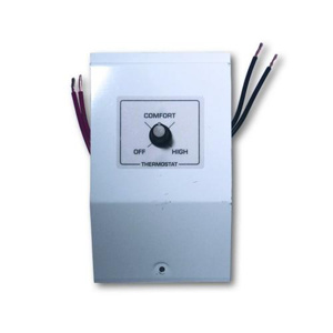 King Electrical K Series Double Pole Integral Thermostat - Line Voltage 120 - 277 V 22 A Bright White