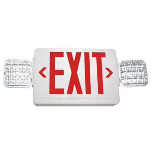 Barron Lighting VLED-EL90 Series 2-Head Exit/Emergency Light Combos Remote Capacity LED Red
