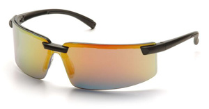 Pyramex Surveyor Safety Glasses Anti-scratch Orange Mirror Black