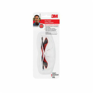 3M Flat Temple Safety Glasses Anti-scratch Clear Black/Red