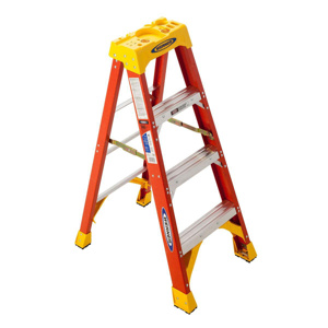 Werner HolsterTop® Step Ladders 4 ft 300 lb Fiberglass, Spreader: Steel