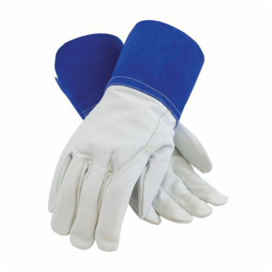 PIP Top Grain Cowhide Leather Mig Tig Welder's Gloves Medium Goatskin Leather Blue/Gray