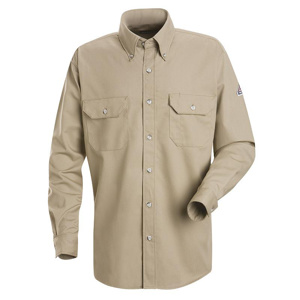 Workwear Outfitters Bulwark FR Midweight Button Uniform Shirts XL Khaki Mens