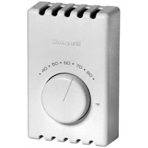 Honeywell T410 Series Double Pole - Snap Action Wall Thermostat - Line Voltage 120 - 277 V 22 A Premier White
