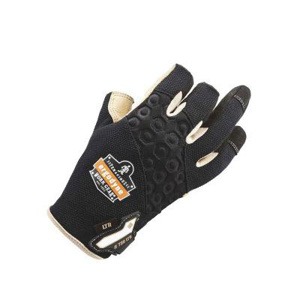 Ergodyne ProFlex® 720LTR Heavy Duty Leather Reinforced Framing Gloves Large Neoprene Black