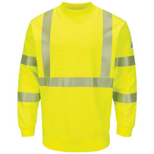 Workwear Outfitters Bulwark FR High Vis Reflective Sweatshirts 2XL High Vis Lime Yellow Mens