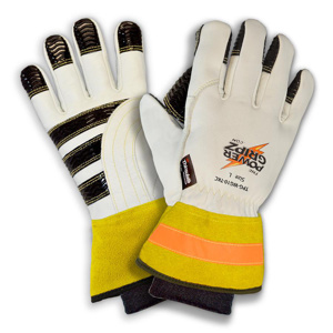 Power Gripz FR Knit Cuff Leather Winter Utility Work Gloves Large White/Yellow Cowhide Leather, Kevlar®