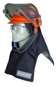 Honeywell Salisbury 20 cal/cm2 AR FR Weight-balancing Lift Front Hoods with PrismShield™ One Size Fits Most Orange/Navy 20 cal/cm2