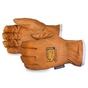Superior Glove Endura® Oilbloc™ AR Leather Drivers Gloves Medium Brown Cut A4, Puncture 4 Goatskin Leather, Oilbloc™