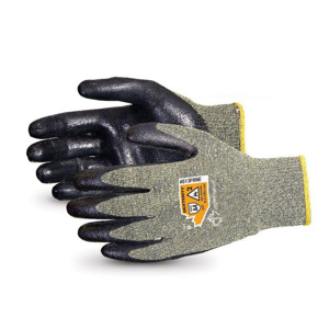 Superior Glove Dexterity® 13 Gauge FR High Dexterity Gloves 10 Black/Gray Abrasion 3, Cut A4, Puncture 3 Kevlar®, Neoprene